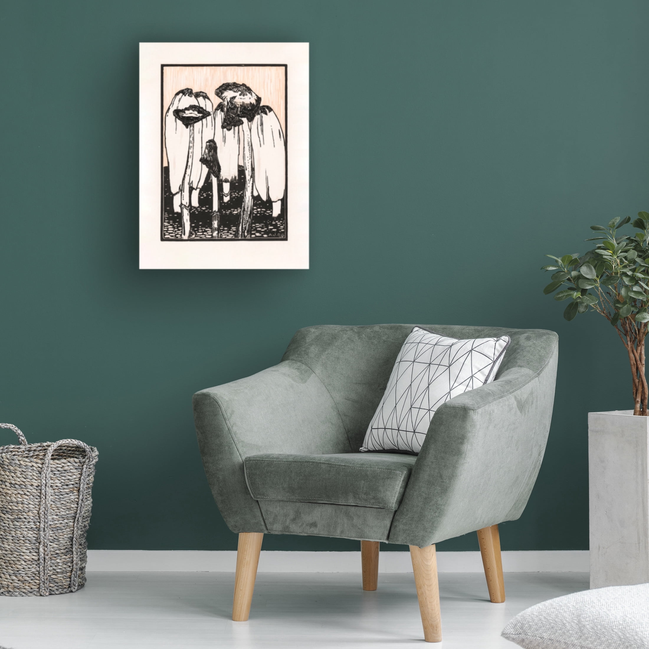Trademark Fine Art Pictufy  Ink Mushrooms 1915 Canvas Wall Art
