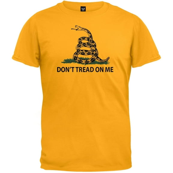 Don't Tread On Me Gadsden Flag Gold T-Shirt - Large