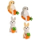 thumbnail image 2 of 4pcs Resin Mini Rabbit Figurines with Carrot Design, Compact Zodiac Bunny Statues for Desktop, Garden & Dollhouse Decoration, Lightweight Cute Animal, 2 of 4