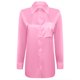 thumbnail image 4 of Camisa de satén de manga larga con cuello en V para mujer - Color liso - Poliéster - Para la oficina/uso informal - Tallas S-XXL, 4 of 5