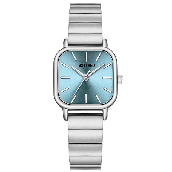 Resicozy Women's Small Wrist Watch Rectangular Quartz Watch Classic Numeral Dial Stainless Wristwatch Blue#1