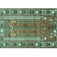 thumbnail image 1 of Ahgly Company Machine Washable Indoor Rectangle Persian Turquoise Blue Traditional Area Rugs, 2' x 3', 1 of 4