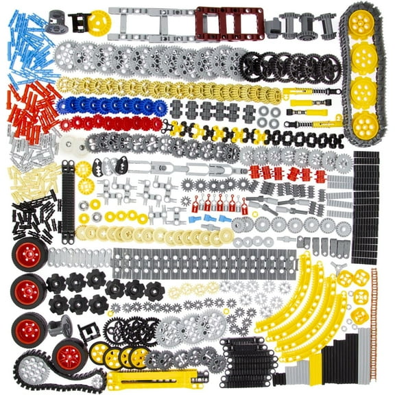 Habow 1085pcs Technic-Parts Gears-Axle-Pin-Connector Compatible with Lego-Technic Shock bsorber Wheels Chain Link Frame Joints Cam Worm Cogs Steering Differential Kit. MOC Pieces for Building-Blocks.