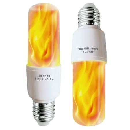 LED Flame Effect Light Bulbs - E26 LED Bulb with Gravity Sensor Flame Night Bulb for Holiday Gifts Home Hotel Bar Party Decoration(2 Pack)