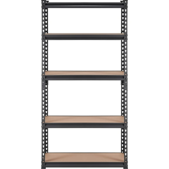 Storage Shelving Unit, 5-Tier Heavy Duty Metal Organizer Rack, 2000 lbs Capacity, Adjustable Shelves, for Garage, Kitchen, Basement, and Laundry, Black, 30"x12"x60"