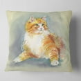 thumbnail image 2 of Designart Hand Drawn Watercolor Cat - Animal Throw Pillow - 16x16, 2 of 5