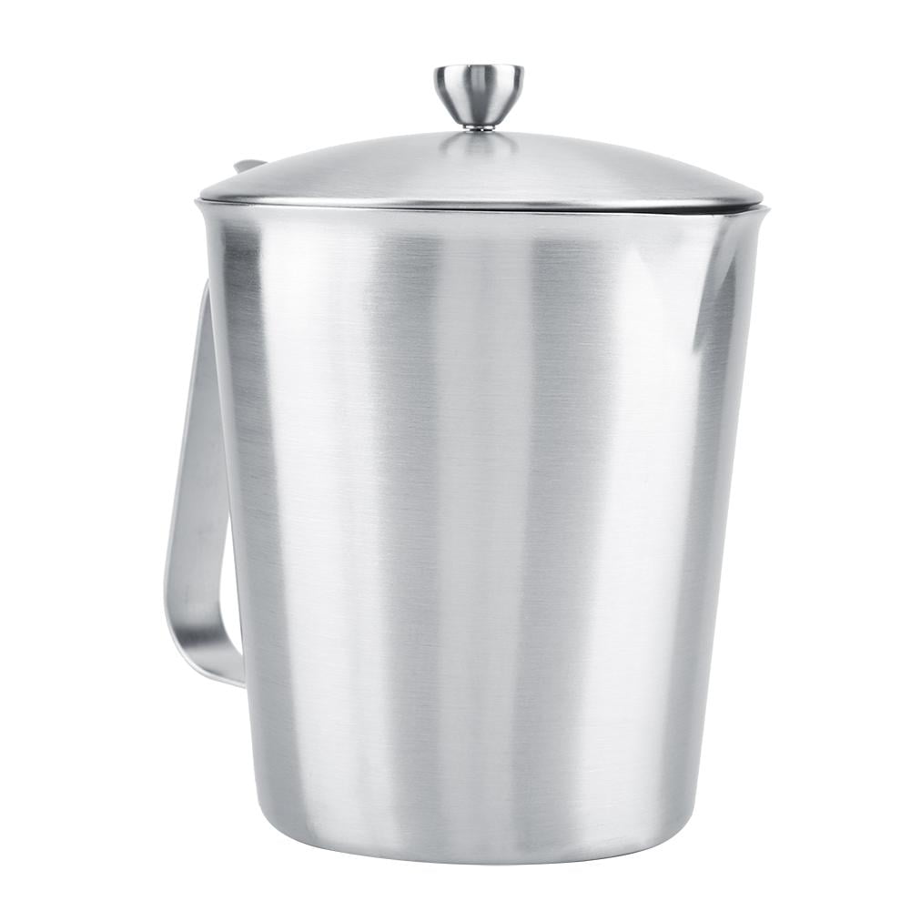 OTVIAP Stainless Steel Milk Frothing Pitcher Coffee Cup Mug with Cover