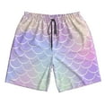 thumbnail image 5 of Wukai Fish Scale1 Print Beach Trunks with Compression Liner Swimsuit Quick Dry Beach Sports Shorts with Pocket-Large, 5 of 8