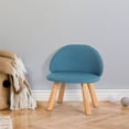 thumbnail image 2 of Oumilen Upholstered Kids Indoor Accent Chair with Wooden Legs, Blue Linen, 2 of 6