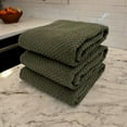 thumbnail image 2 of Serafina Home Olive Green Kitchen Hand Dish Towels: Oversized 28" x 18",100% Cotton Cloth Soft Cleaning Drying Absorbent Textured Design, Set of 3 Multipurpose for Everyday Use, 2 of 5