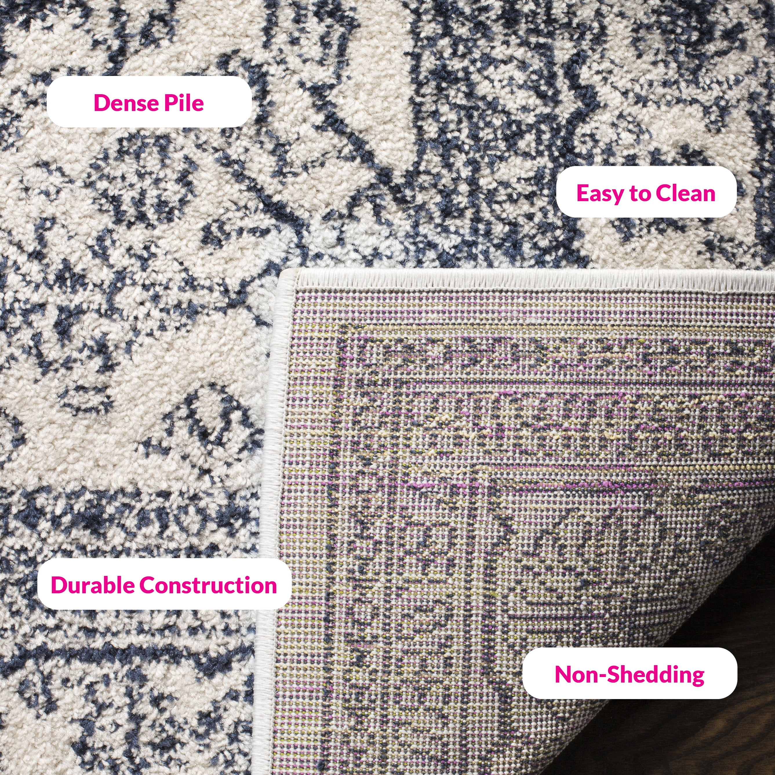 Safavieh Adirondack Xavier Oriental Area Rug, Ivory/Navy, 12' x 12' Square