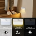 thumbnail image 2 of 6-Pack Stair Lights whit Motion Sensor, Rechargeable LED Stair Lights, Wireless Sensor Night Lights for Stair Bedroom Cabinet Hallway, 2 of 7