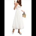 thumbnail image 3 of Vestido Midi Coral de Satén de Lujo para Mujer, Vestidos de Verano Sin Mangas con Tirantes Finos, Corsé para Fiesta de . M, 3 of 10