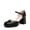 BLACK-PU, variant on DREAM PAIRS Women's Chunky Platform Closed Toe Pumps with Confidence, Slip-resistant Outsole, Party, Wedding Shoes