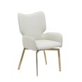 thumbnail image 4 of Milan Zelda Beige Faux Leather and Gold Arm Chair with Memory Swivel - Set of 2, 4 of 10