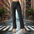 thumbnail image 5 of DuoJiaJ Womens High Waist Pants Elastic Waist Stretchy Straight Leg Dressy Casual Lounge Trousers Black L, 5 of 5