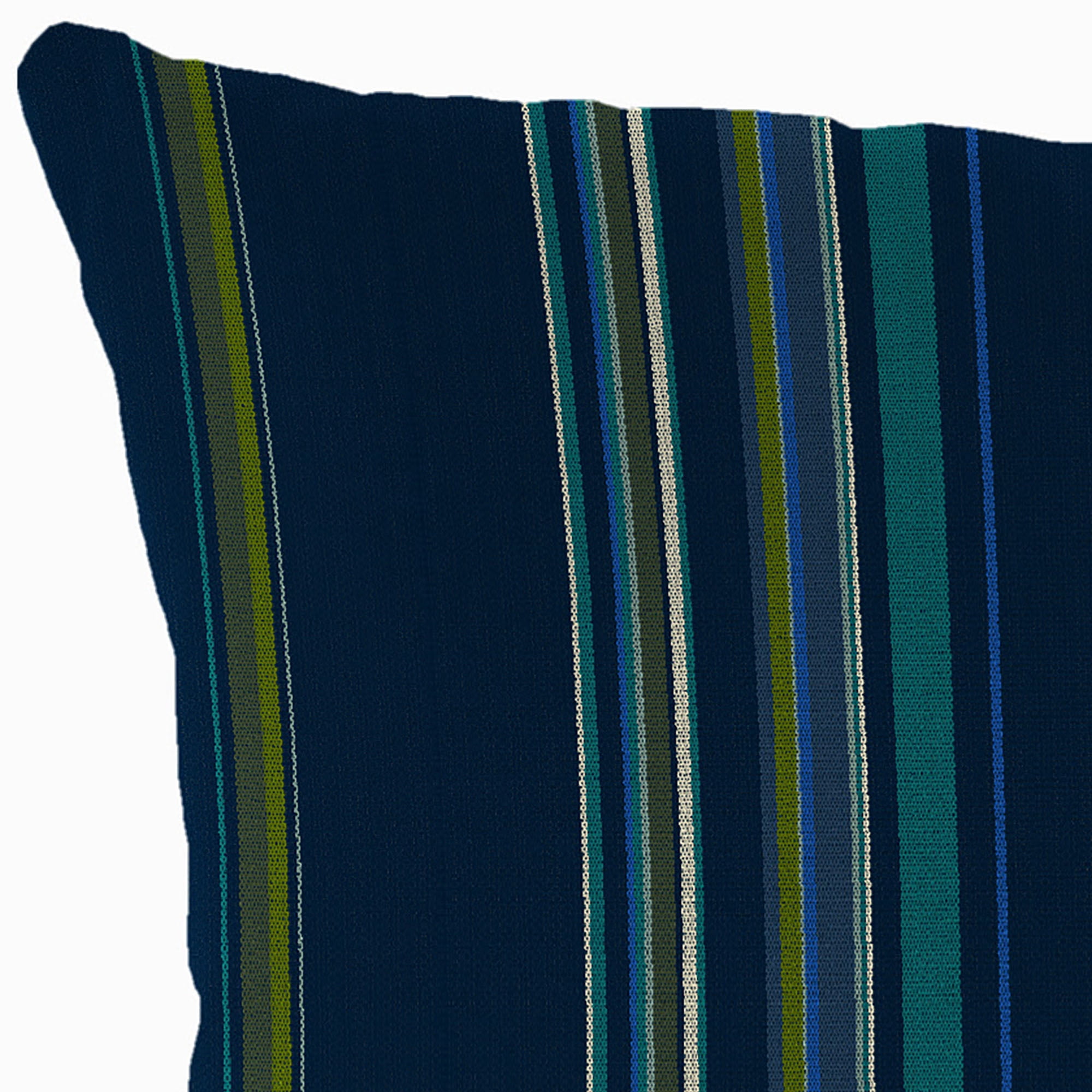Jordan Manufacturing Sunbrella 16" x 16" Stanton Lagoon Navy Stripe Square Outdoor Throw Pillow