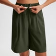 thumbnail image 4 of Lenpel Bermuda Shorts for Women High Waisted Wide Leg Pleated Knee Length Workout Long Shorts Casual Athletic Shorts with Pockets, 4 of 7