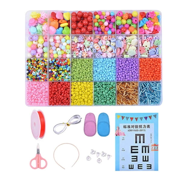 Cuentas de colores sueltas de alambre elástico con letras, cuentas cuadradas, cuentas redondas para manualidades. Estilo B