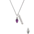 thumbnail image 2 of Delight Jewelry Silvertone Christmas Lights - Purple Resin Silvertone Guardian Angel Bar Charm Necklace, 23", 2 of 4