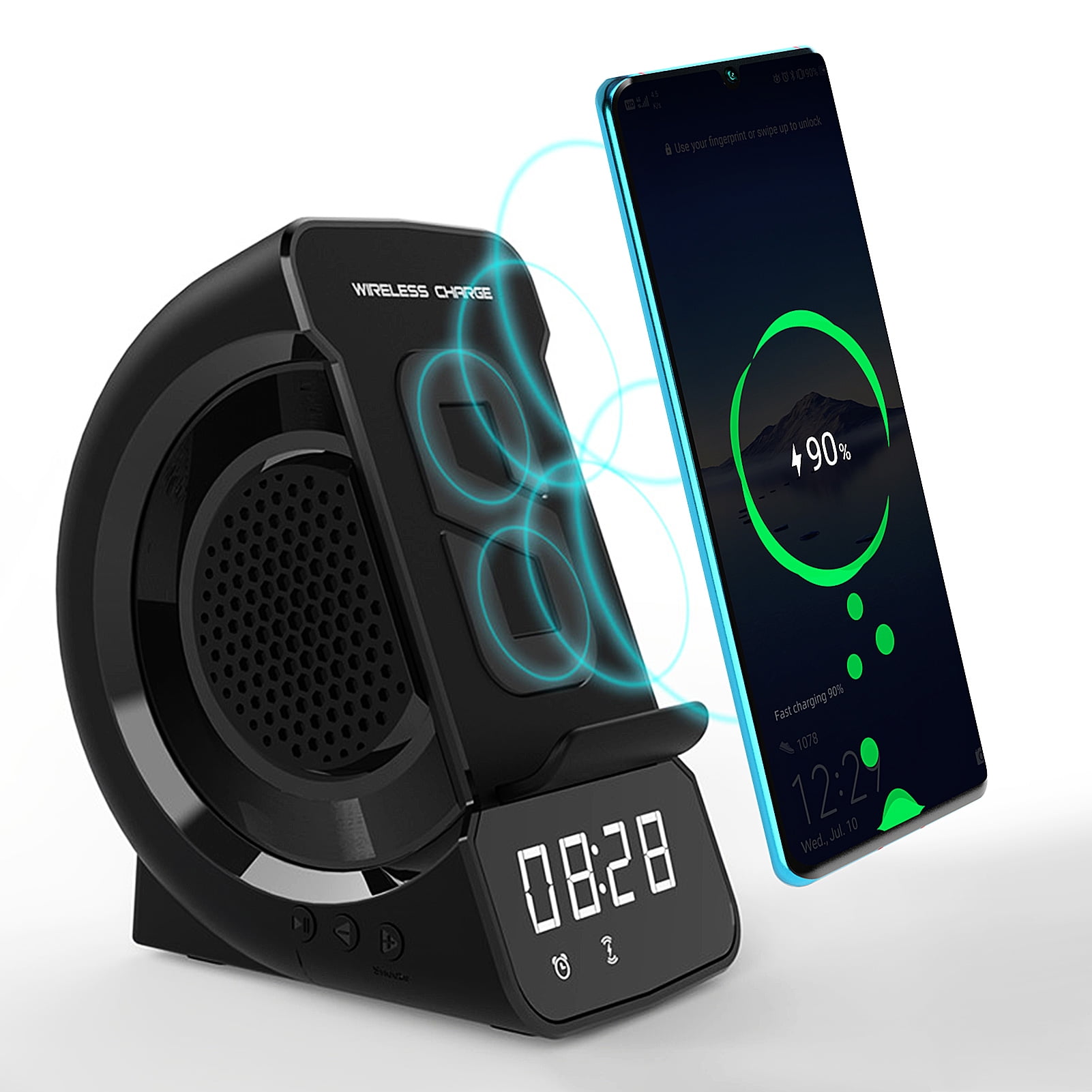Fusipu WD200 Wireless Charger Speaker Digital LED