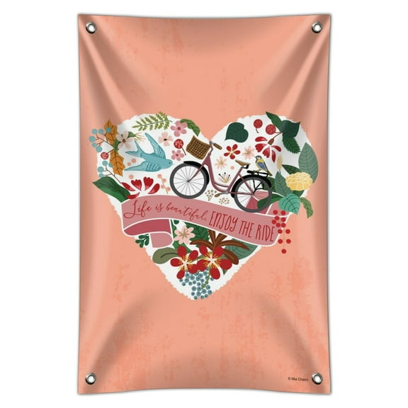 Life is Beautiful Enjoy the Ride Bicycle Home Business Office Sign