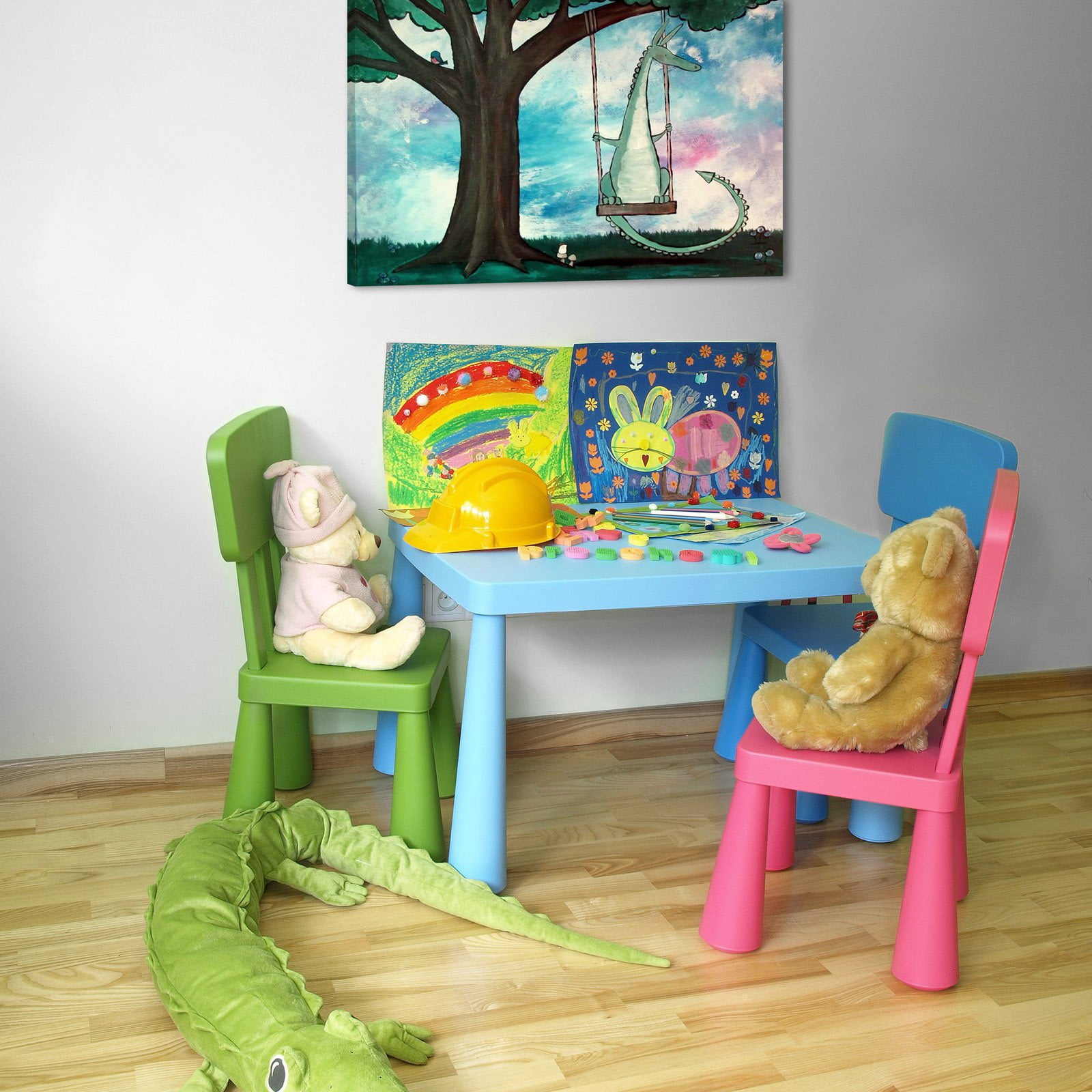 Marmont Hill "Dragon Swing" by Andrea Doss Painting Print on Wrapped Canvas
