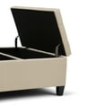 thumbnail image 5 of Harrison 36 inch Wide Transitional Coffee Table Storage Ottoman in Satin Cream Vegan Leather, 5 of 11