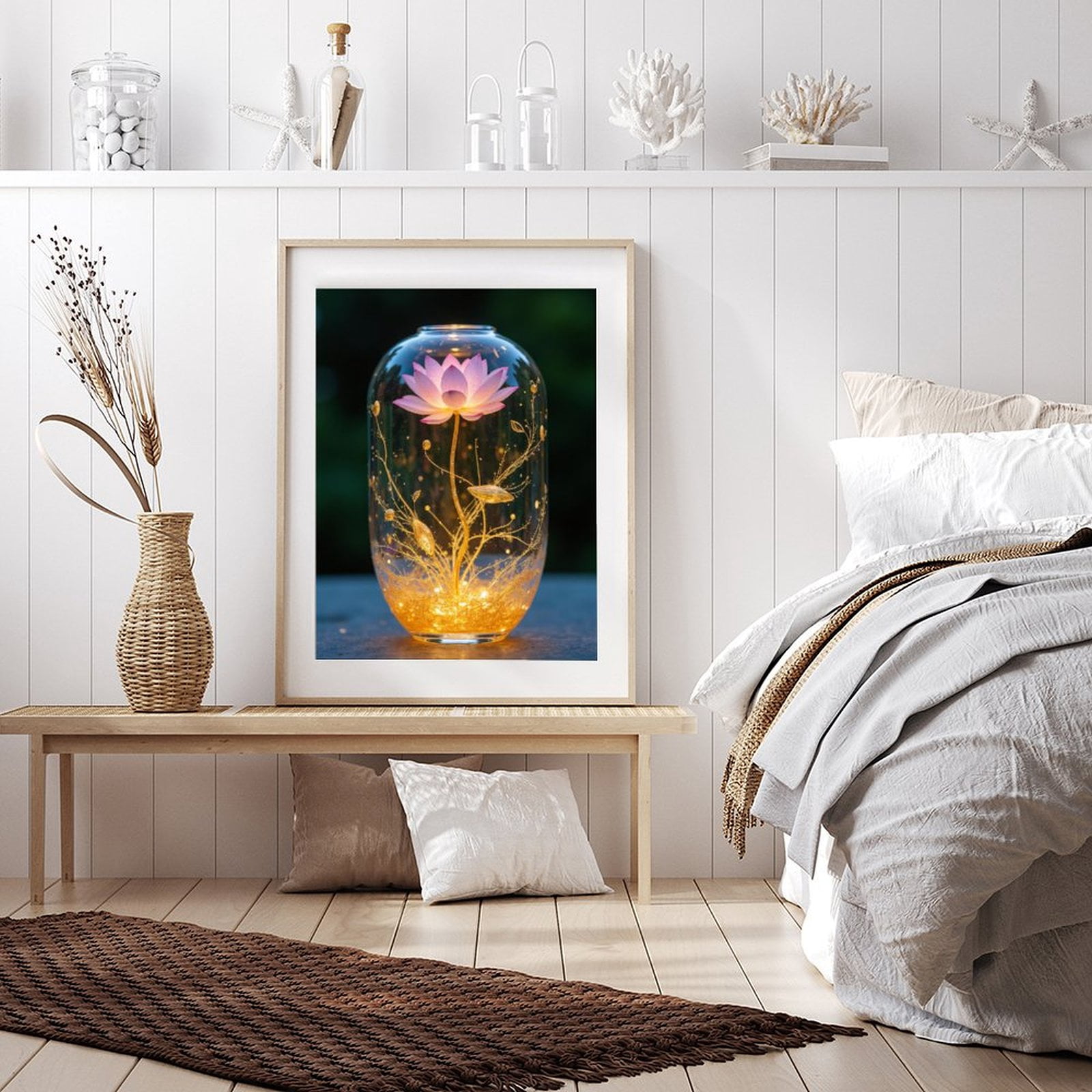 Diamond Art Kit for Adults, Lotus Light Glass Enchantment Diamond Painting for Adults Beginners, DIY Diamond Art Painting Kits, 5D Diamond Painting Crafts for Home Decor 12x16 Frameless