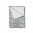 thumbnail image 2 of Grey and White Soft Flannel Fleece Throw Blanket, Rich Royal Victorian Garden Pattern Petals and Leaves Antique Look, Cozy Plush for Indoor and Outdoor Use, 60" x 80", Grey White, by Ambesonne, 2 of 6