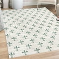 thumbnail image 1 of Fleur De Lis Decorative Rug, Repeated Abstract Floral Old Antique Royal Forms in Checkered Effect, Quality Carpet for Bedroom Dorm and Living Room, 6 Sizes, Sage Green, by Ambesonne, 1 of 4