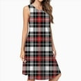 thumbnail image 2 of Tartan Texture Classic Dress Loose Women'S Dress Beach Dresses With Pockets Dresses For Womens, 2 of 4