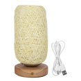thumbnail image 1 of LED Solid Wood Twine Rattan Linen Ball Small Table Lamp USB Charging Toch Switch, 1 of 8