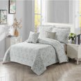 thumbnail image 2 of Home Soft Things 5 Piece Printed Microfiber Quilt Set - Visionary Grey - Queen (90" x 90"), 2 of 7