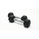 5-LBs Pair Tru Grit Fitness Black Hex Rubber Dumbbell Weight