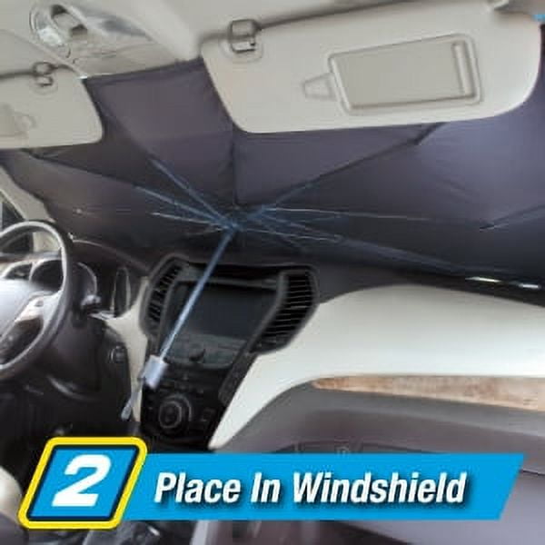 Babrukda American Flag Print Summer Windshield Sun Shade 2 Piece Foldable Car Front Sunshade For Most Sedans SUV Truck Auto Sun Blocker Sun Visor - View #7
