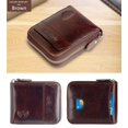 thumbnail image 2 of Wallet Admetus para hombre, de piel auténtica, corta con cremallera, pliegue, 2 of 7