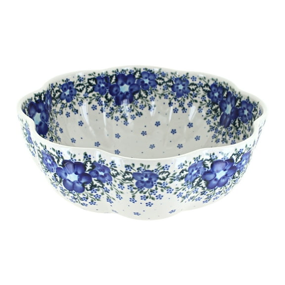 Blue Rose Polish Pottery Melanie Large Scallop Bowl