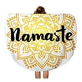 thumbnail image 1 of JSDART 60 Pouces Rond Plage Serviette Couverture Mandala Lettrage Namaste Détendre Harmonie Équilibre sur Cercle Rond Voyage Cercle Serviettes Circulaire Tapis Tapis Plage Jeter, 1 of 2