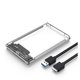 thumbnail image 1 of Estuche para disco duro externo SATA a USB 3.0 tipo C 3.1 de 2,5 pulgadas, transparente y blanco, 1 of 8