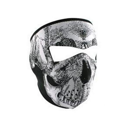 Zan Headgear Full Face Mask , Mens/Unisex, White, Skull, Oversize