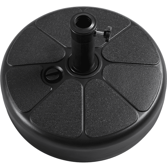 Alden Design Water Filled Plastic Umbrella Base Stand for Outdoor Lawn Garden, Black