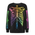 thumbnail image 4 of zaveiop Halloween Gothic Skeleton Sweatshirts for Women Punk Skull Oversized Graphic Sweater Y2k Long Sleeve Apparel Pullover (Black, M), 4 of 4