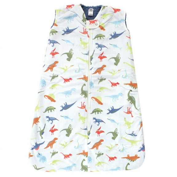 Hudson Baby Unisex Baby Mink with Faux Shearling Inner Sleeping Bag, Sack, Blanket, Dinosaurs, 0-6 Months