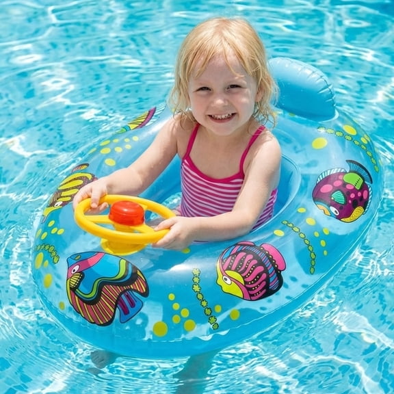 Flynow Baby Pool Float, Baby Swimming Float with Safety Seat, Smart Swim Trainer, Inflatable Toddlers Pool Floats, Infant Swim Floats, Kids Floaties, Water Toys Gift Beach Summer Essentials