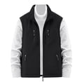 thumbnail image 1 of Men's Vest Fall Multi Pocket Turn Down Collar Have Zipper Solid Color Warm Outerwear Vest, 1 of 4