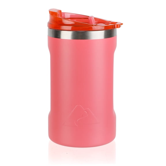 Ozark Trail 16oz Ceramic Lined Stainless Steel Can Tumbler with 2-in-1 Lid, Coral