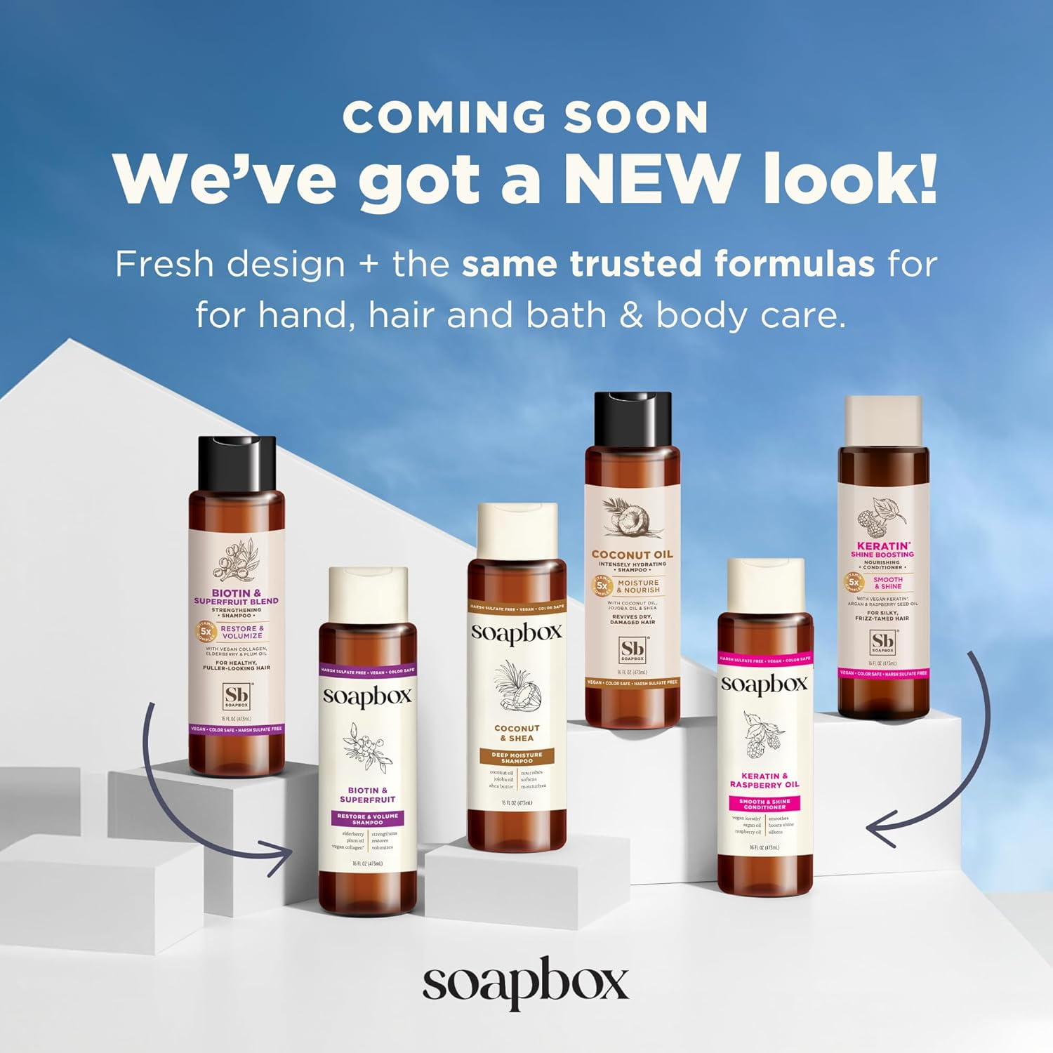 Soapbox Shampoo Control & Soften, Argan Oil, Helps Smooth & Repair Dry Hair, 16oz (Pack of 3)