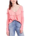 thumbnail image 1 of Free People Chemise Femme Down Under Henley, Rose, Moyen, 1 of 1