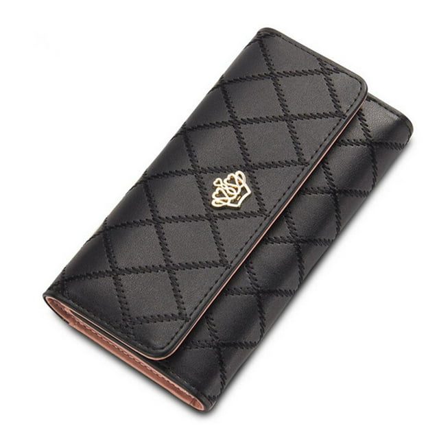 Fortune Portefeuille Femme en Cuir PU avec Fermeture Éclair Longue pour Cartes et Argent